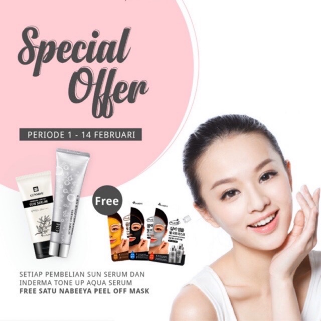 COMBO SERUM ( SUN SERUM + TONE UP SERUM) inderma gunmisu FREE 1 NABEEYA