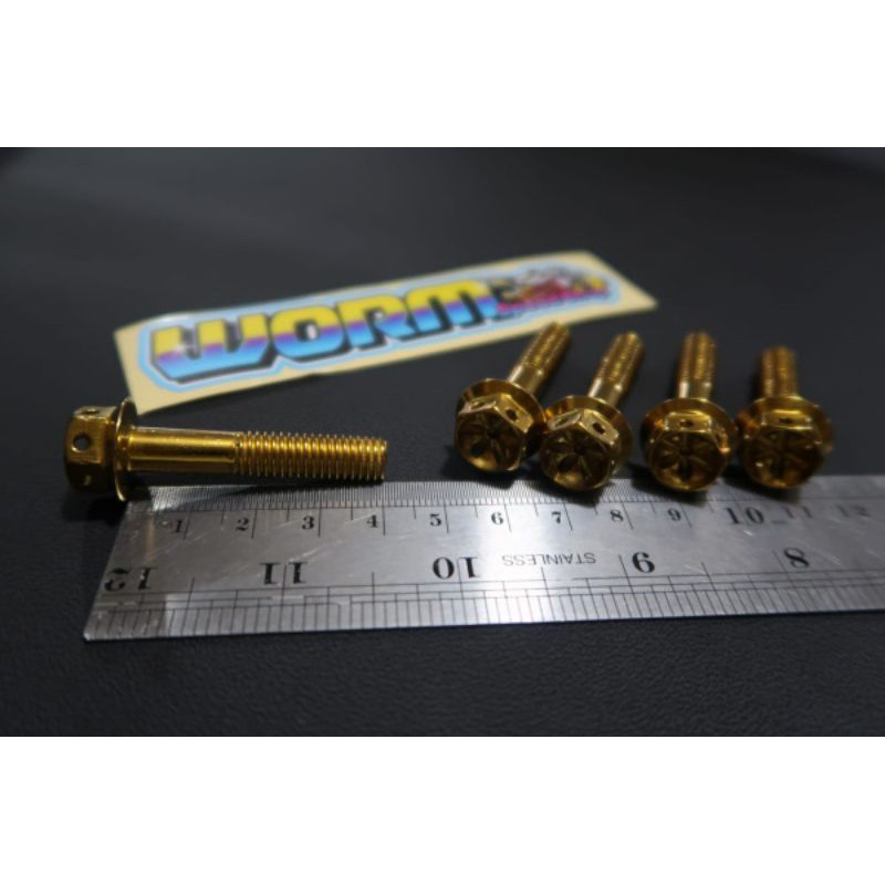 Baut Probolt Ukuran 12 Panjang 4 CM Gold Blue