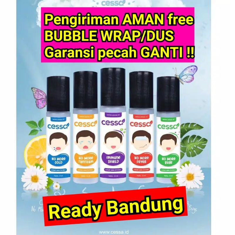 COD BANDUNG Cessa Essential anak diatas 3 tahun KID KIDS Pereda Batuk &amp; Pilek Cesa Cough N Flu Demam fever anti serangga nyamuk bugs away anti rewel leniere Baby Natural 8ml Happy Nose Batuk Pilek Fever Drop Fedrop Lenire Bugs balsem anak Herbal bayi obat