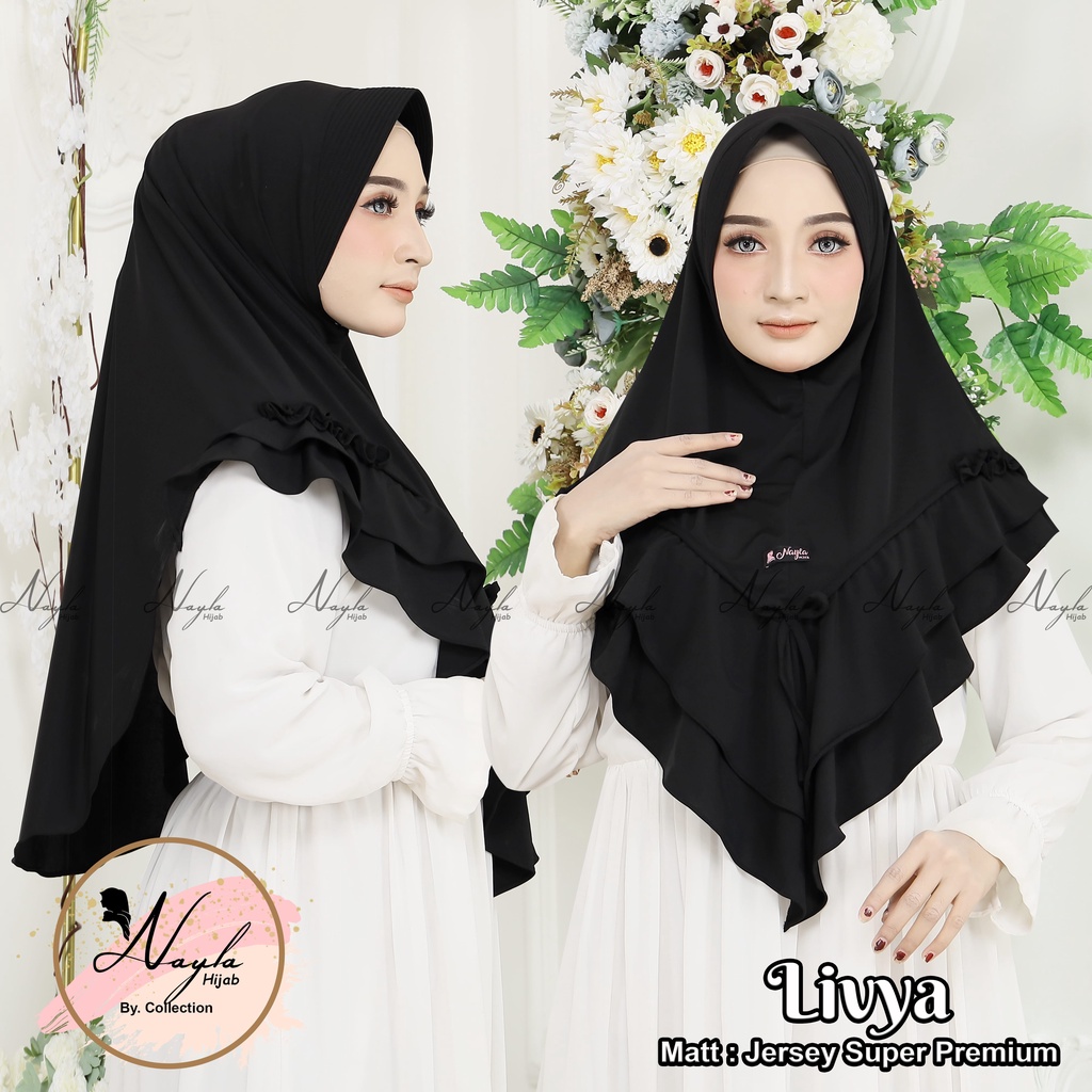 Kerudung Instan Livya Jilbab Instan Jersey Super Premium Hijab Terbaru Nayla Hija'b