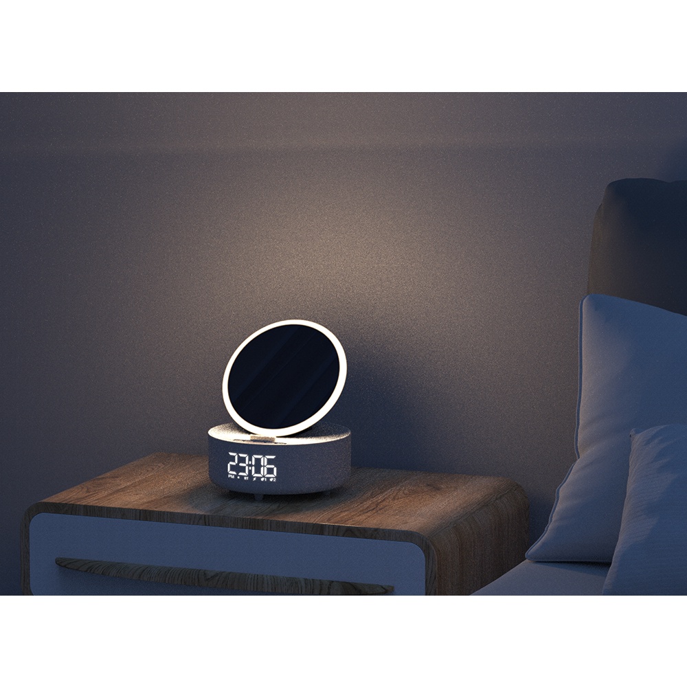 VIEWTEC W16 Qi Wireless Charging Speaker Bluetooth LED Lamp Alarm