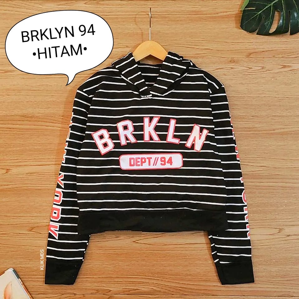 Sweater Hoodie Crop Anak Perempuan - Baju Atasan Abg Remaja Cewek - Brklyn 102