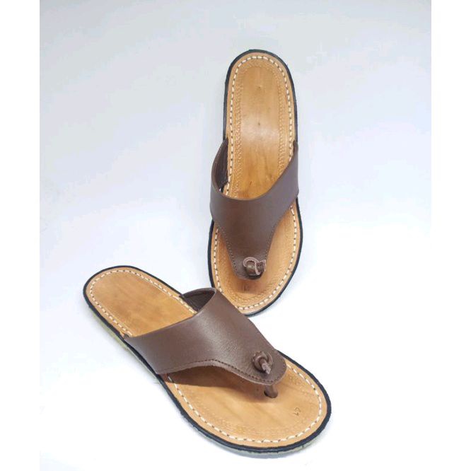 Sandal Kulit Wanita sandal tarumpah kulit asli sandal terumpah karet alam lentur asli
