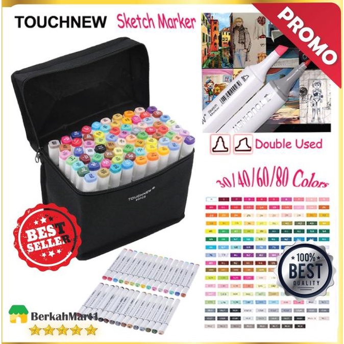 

(BISA COD) 30 Pcs TouchNew Double End Marker / Spidol DUAL FINE ART MARKER 30 CLR SALE Kode 767