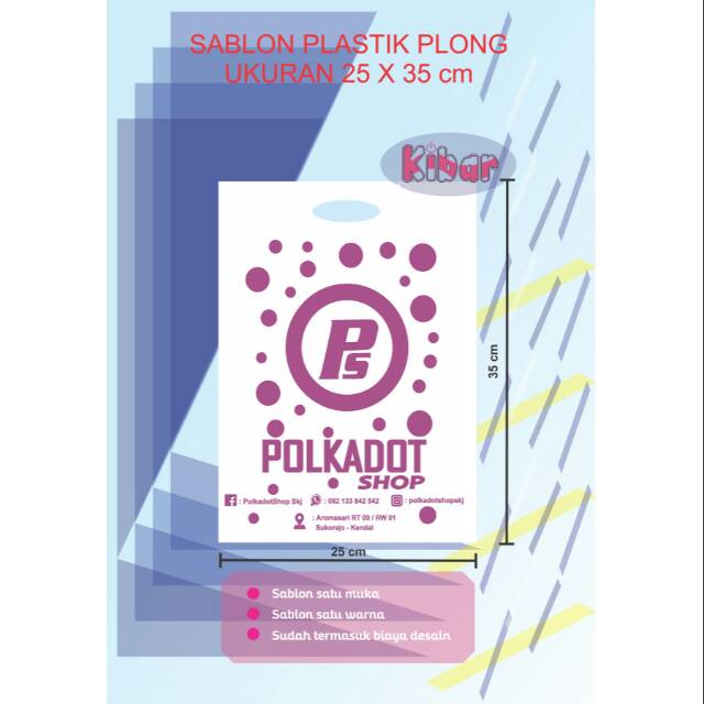 

Sablon plastik plong murah ukuran 25x35