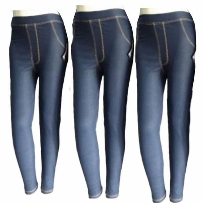Celana Legging Levis Panjang Wanita/bahan Denim/Adem, Bagus, murah - Hitam, Standar
