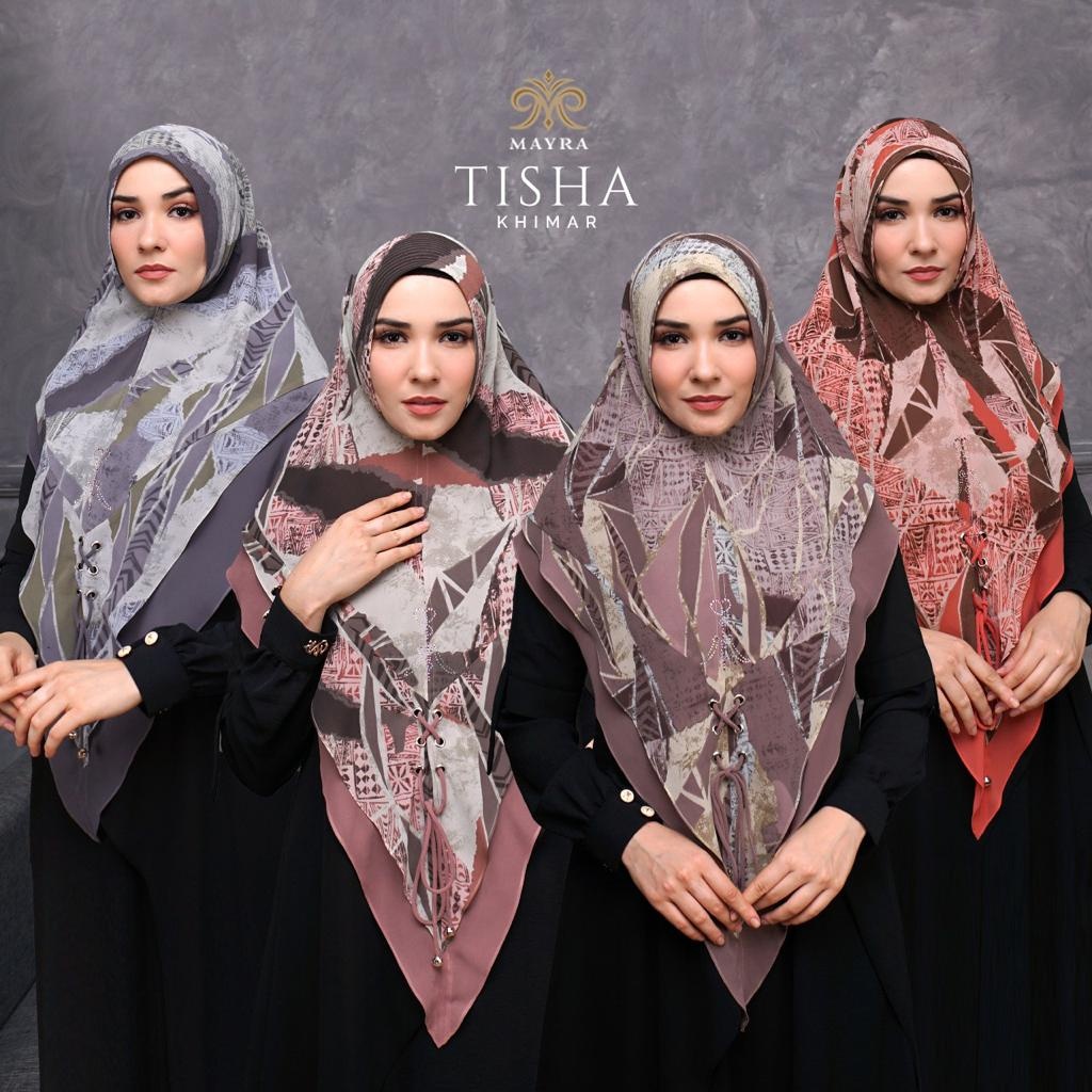 Tisha Khimar Original By Mayra / Hijab syari / Hijab Motif By Mayra / Hijab Terbaru Mayra
