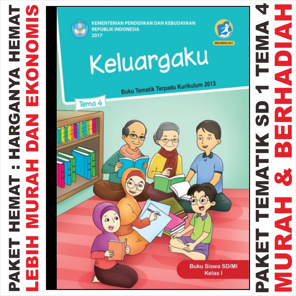 BUKU PAKET SD Kelas 1 K21 HEMAT Matematika Bahasa Indonesia Inggris PAI Kurikulum MERDEKA 2021. Buku Tematik SD Kelas 1 SD PAKET HEMAT TEMA 1 2 3 4 5 6 7 8 KURIKULUM 2013 REVISI 2017 BerHADIAH SUKSES PINTAR K 21 KEMENDIKBUD SD/MI ANNUR 3517 PENGGERAK-PAKET HEMAT 1 TEMA 4