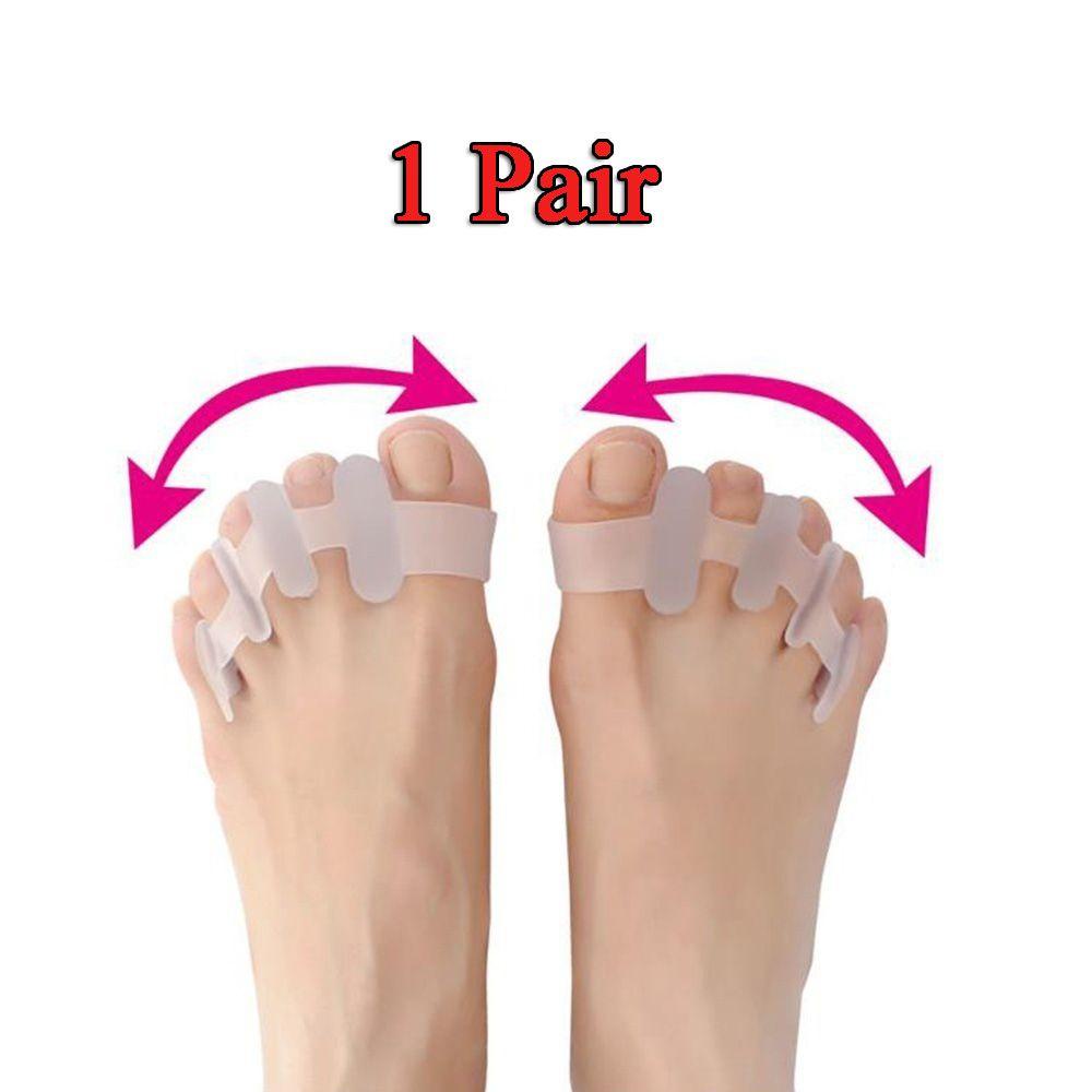 Nanas 1pasang Silikon Pemisah Jari Kaki Unisex Perawatan Kesehatan Align Toes Valgus Foot Care Tools
