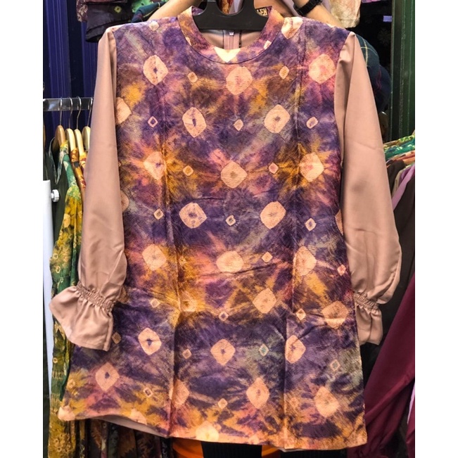 Blouse batik jumputan kombinasi