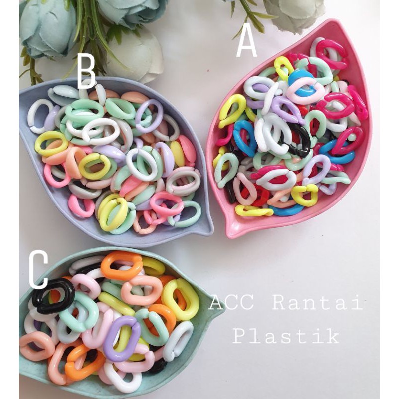 Rantai Plastik Warna Warni | Mote Rantai Plastik Warna Warni
