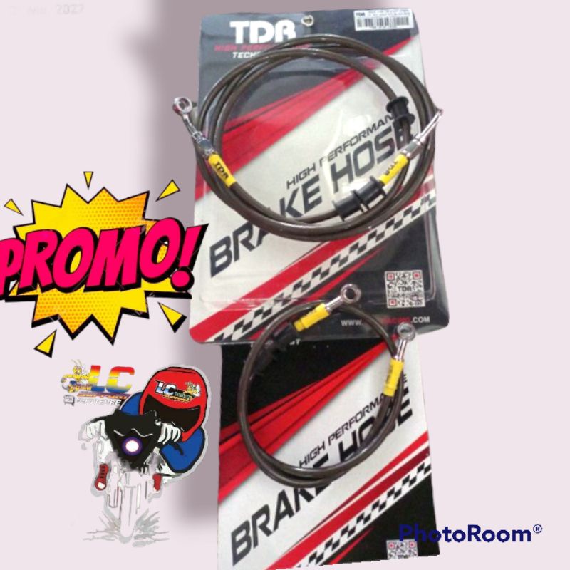 Selang rem Nmax PCX depan belakang non ABS karbon silver TDR Original
