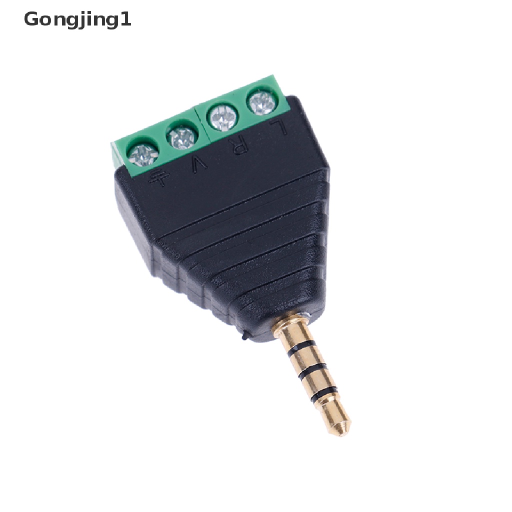 Gongjing1 Konektor Kabel Jack Audio Stereo Av 4-pole 3.5mm Male 4-pin