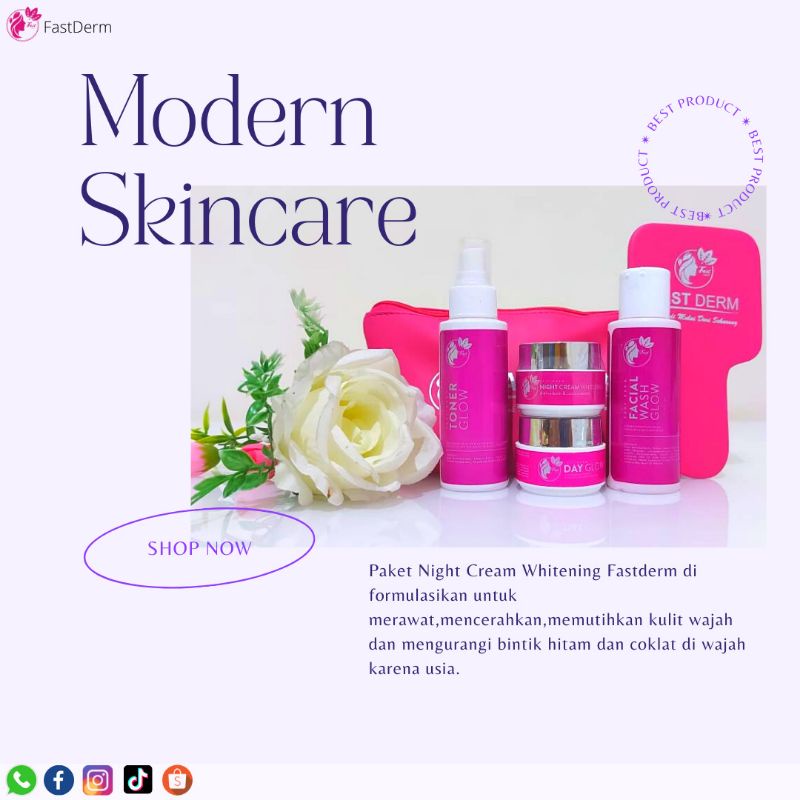 [COD] FAST DERM NIGHT CREAM WHITENING / UNTUK MENCERAHKAN KULIT WAJAH / SKINCARE BPOM