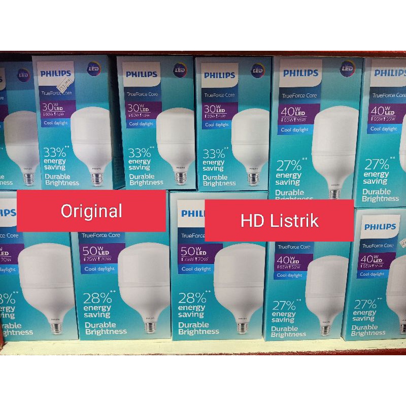 Philips Led Cool Daylight/Putih 30 Watt,40 Watt,50 Watt Hemat Energy Tahan Lama Lampu Original