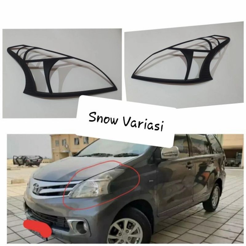 GARNISH LAMPU DEPAN ALL NEW AVANZA HITAM SET KANAN KIRI