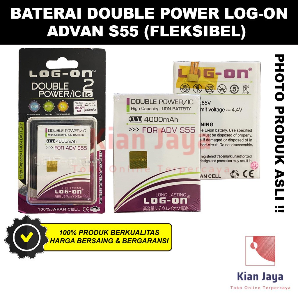 Baterai Double Power Log-on Hp Advan S55 Tablet Batre Batrai Battery Original Logon