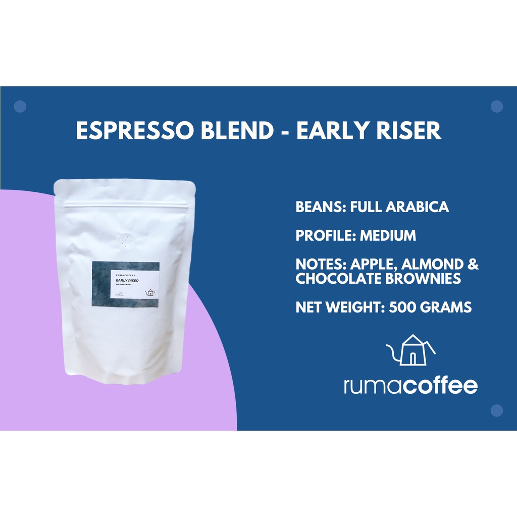 

Kopi Espresso Blend Early Riser Arabica Coffee Rumacoffee