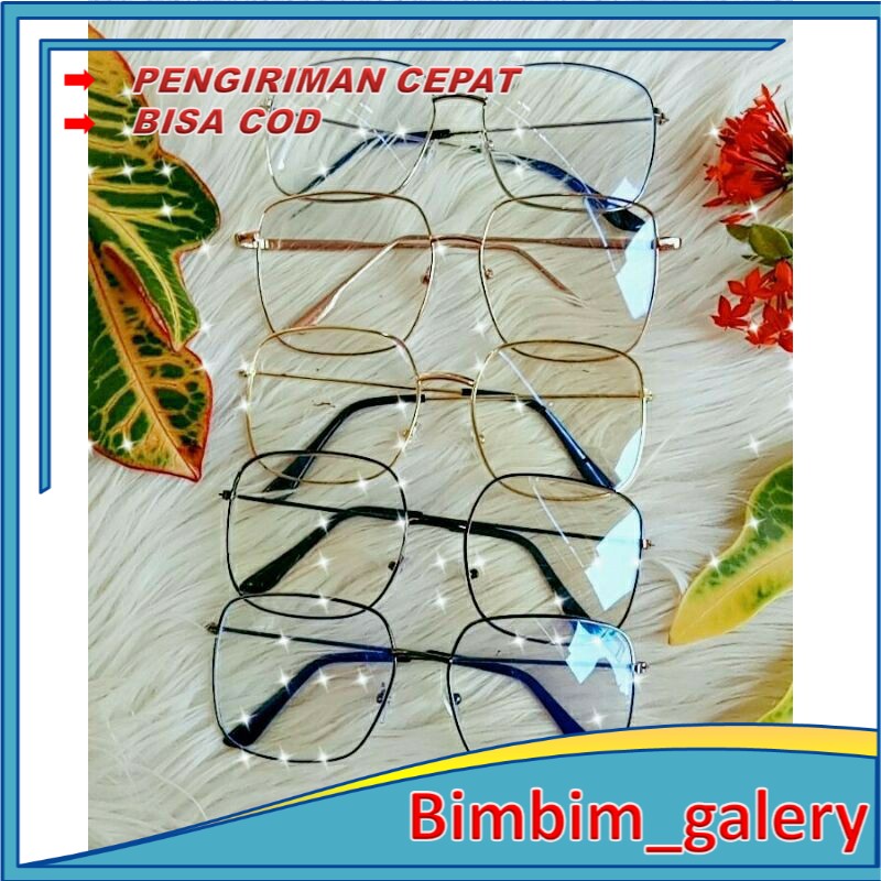 kacamata fashion petak anti blueray besi