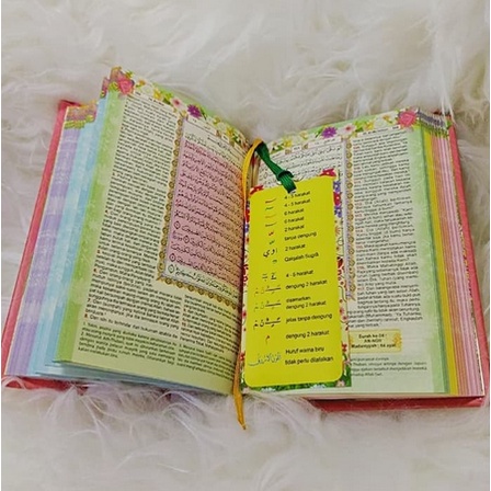 Bisa COD Al Quran Alquran Terjemahan Tajwid Warna Wanita Rainbow Pelangi Cantik A6