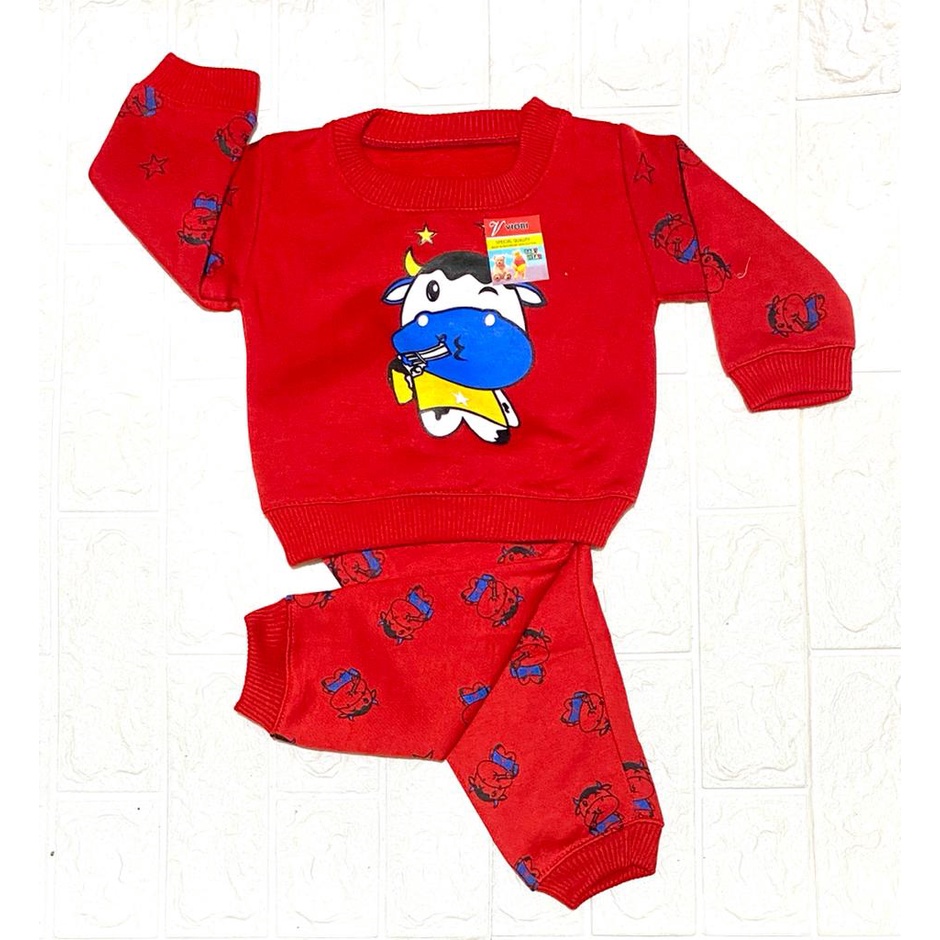 sweater anak lucu murah motif cow animal 2-18 bulan (RG058)