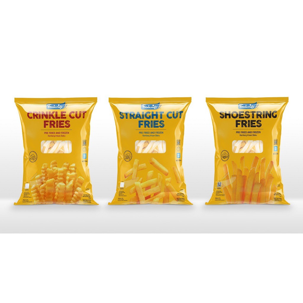 

Kentang Frozen ( merk FOODCRAFT ) kemasan 10 kg GROSIR YA