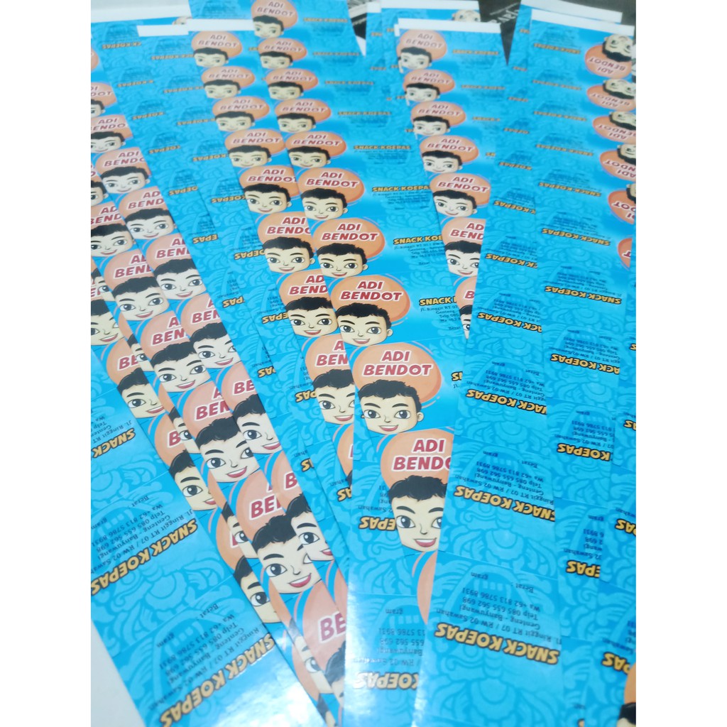

Cetak stiker bontax, vynnil ( susu dan transparant) / label kemasan A3+ 32x54