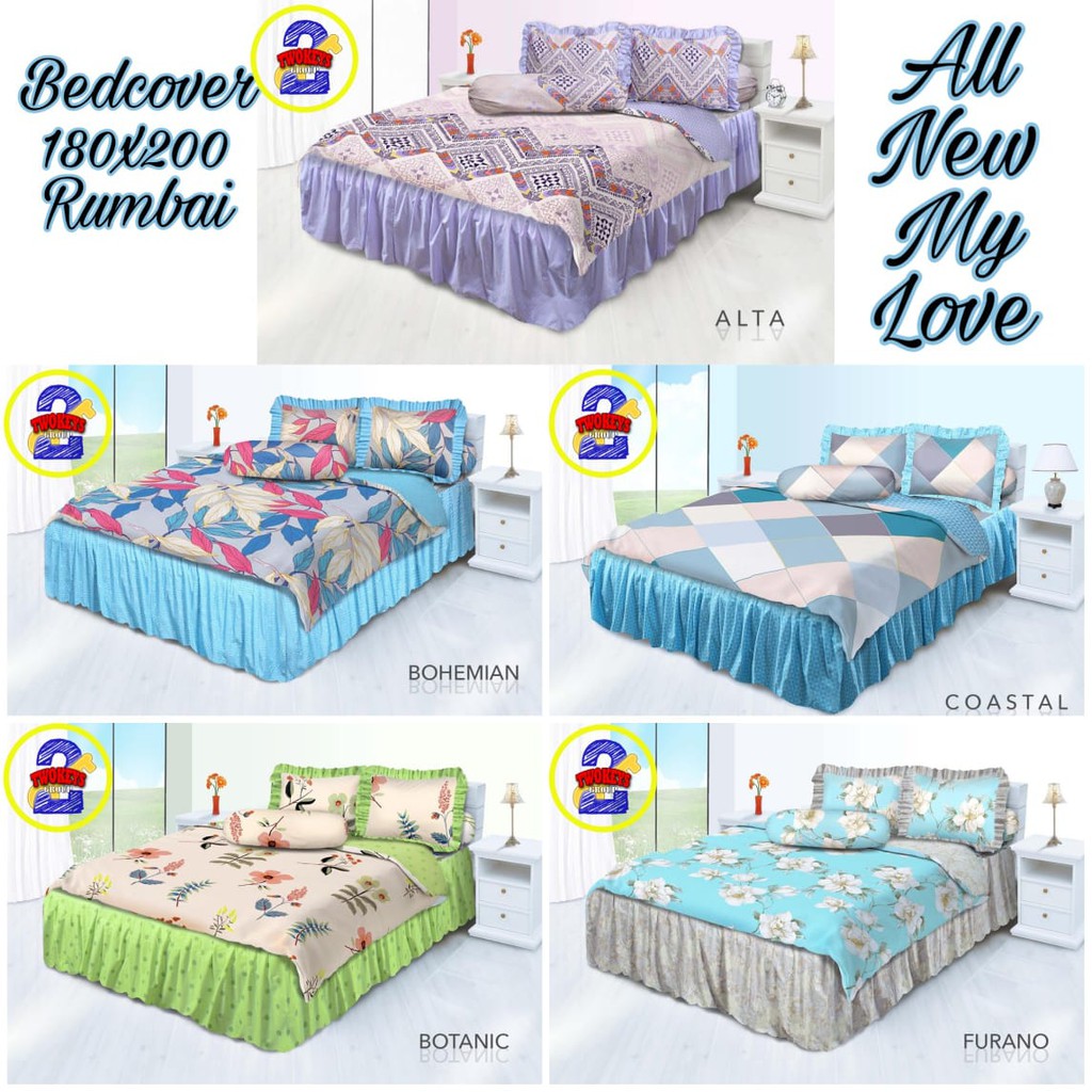 Bedcover Sprei All New My Love Rumbai 180x200 Avanti Inara Bohemian Nigella Triangles Kolase Shopee Indonesia