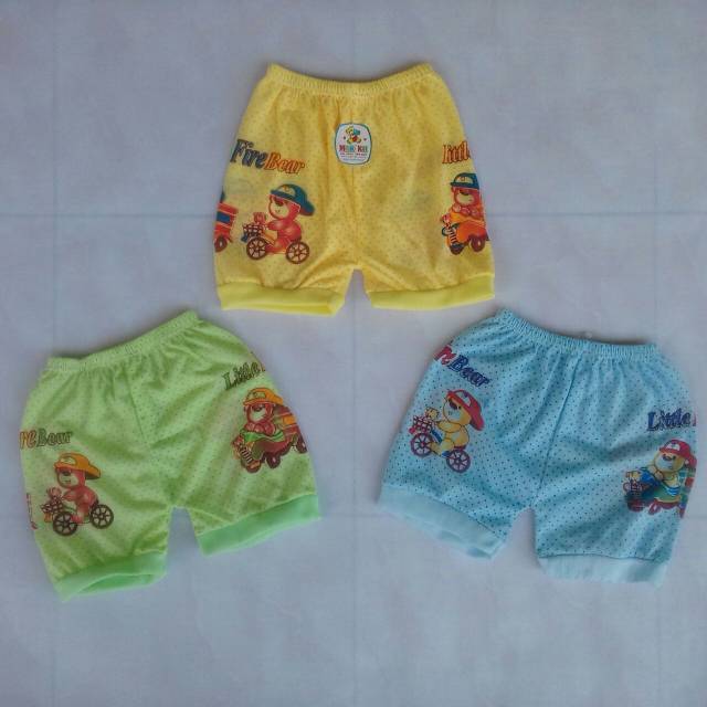 Celana bayi pendek sablon isi 12 celana