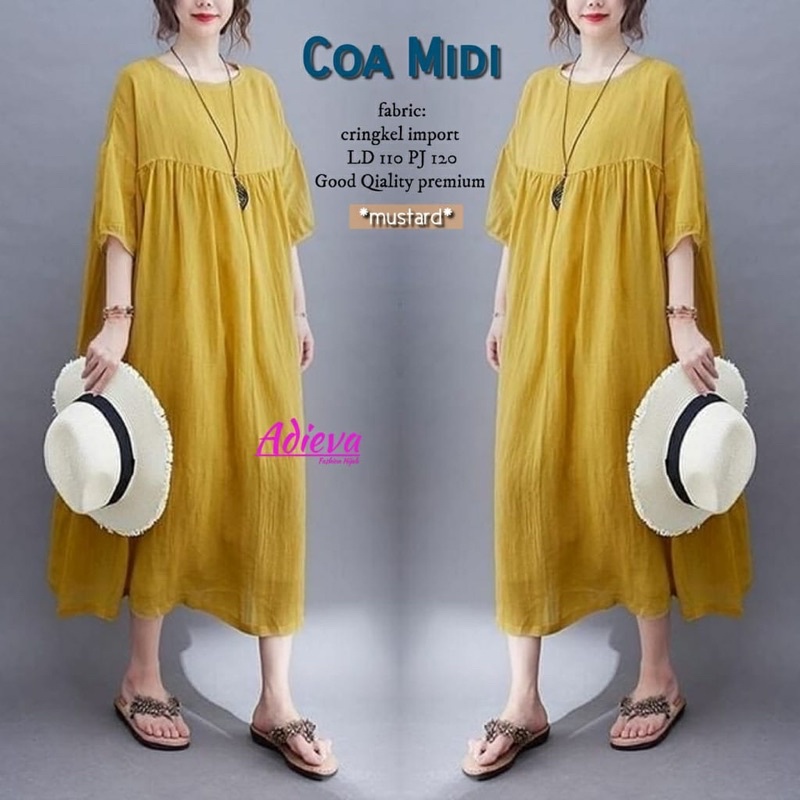 C-A Calla Dress Midi Rayon Crincle Premium