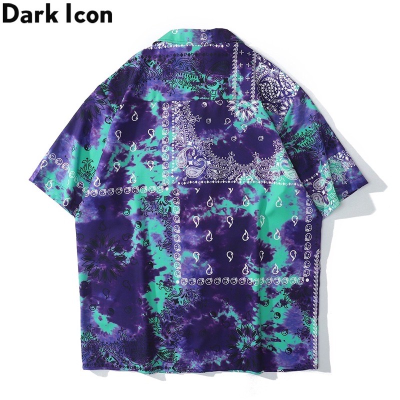 KEMEJA TYE DIE ABSTRAK IMPORT PRIA KOREA HAWAI AMERIKA ORIGINAL M-2XL HN87