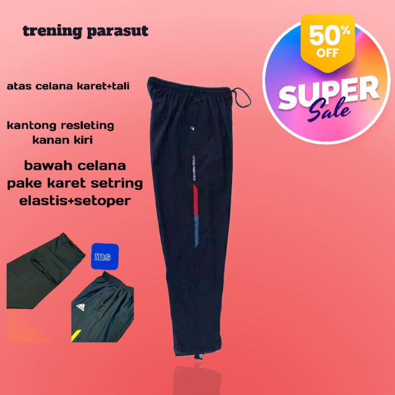 celana olahraga wanita bahan parasut