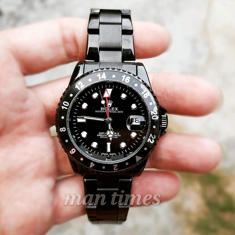 JAM TANGAN PRIA Rolex Auto Rantai RX8878 - Full Black
