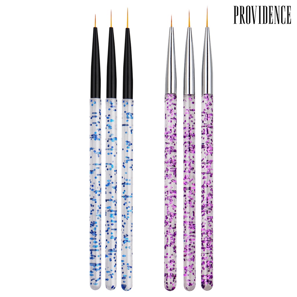 Providence 3Pcs Nail Art Liner Brushes Non-deformation Non-corroding Nail Supplies UV Gel Painting Acrylic Liner Brushes for Salon