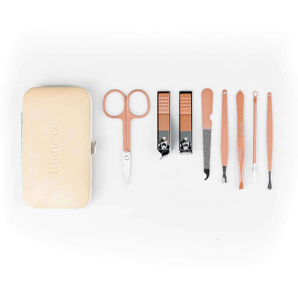 Gunting Kuku Nail Art Set Manicure Pedicure 8 PCS / Paket Alat Set Gunting Potong Pemotong Kuku Lurus Lancip Miring Jempol Kaki Portabel Portable Lengkap Karakter Anti Cantengan Centengan Dewasa Tajam Stainless Dan Korek Kuping Full Set Nail Art Murah