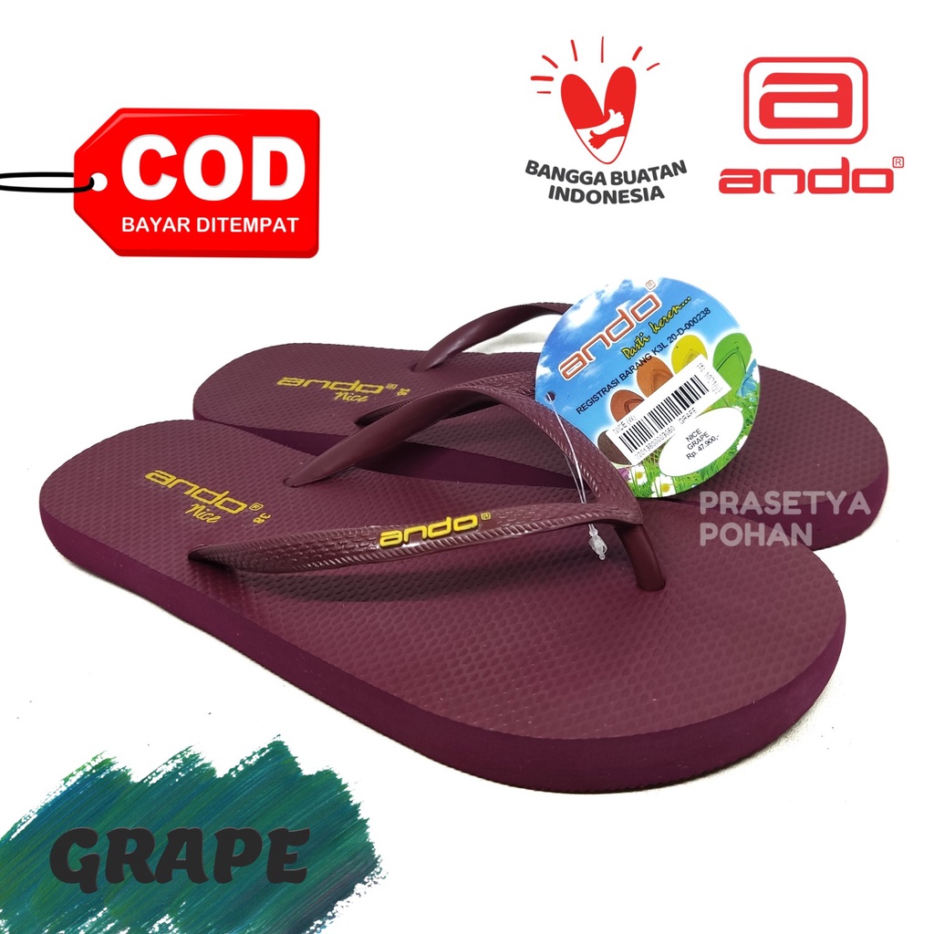 Sandal Jepit Wanita Original Ando Polos Premium - Sandal Wanita Anti Air dan Anti Slip