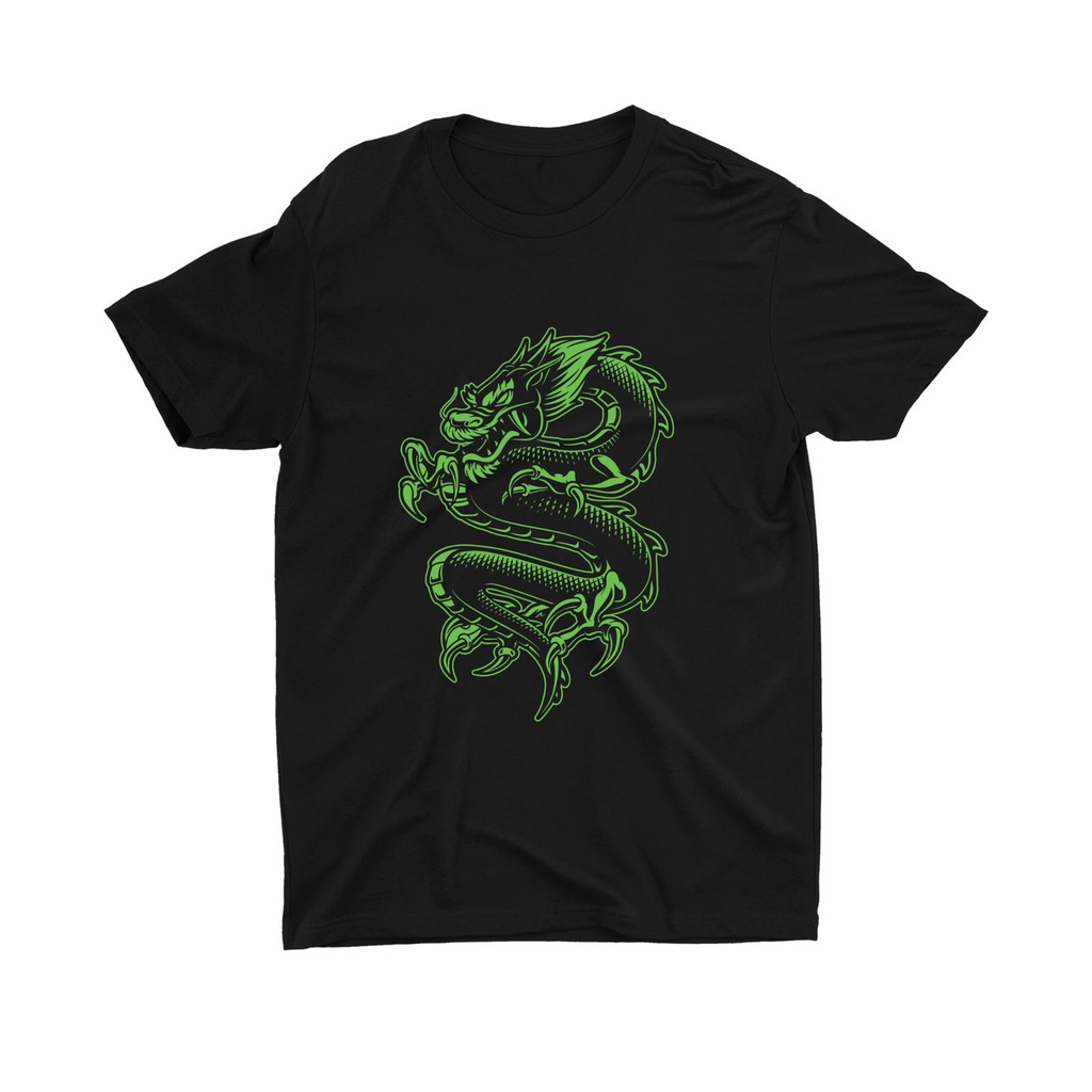 Tshitrallday Kaos Premium Unisex Pria &amp; Wanita bisa Oversize 100% Cotton Combed GRAPHIC GREEN DRAGON