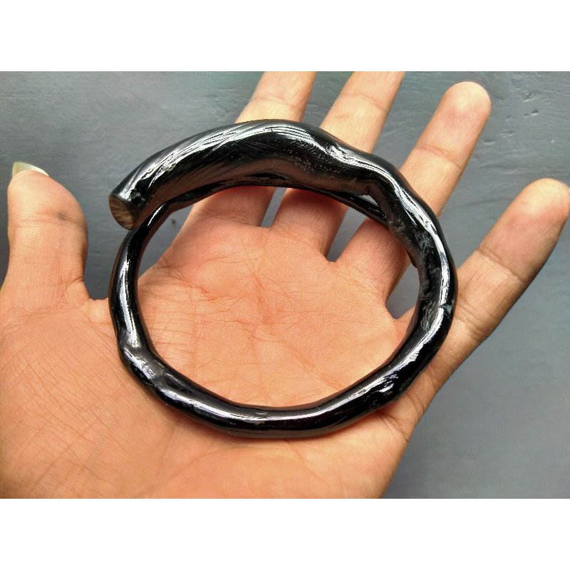 gelang akar bahar hitam asli motif tunggal