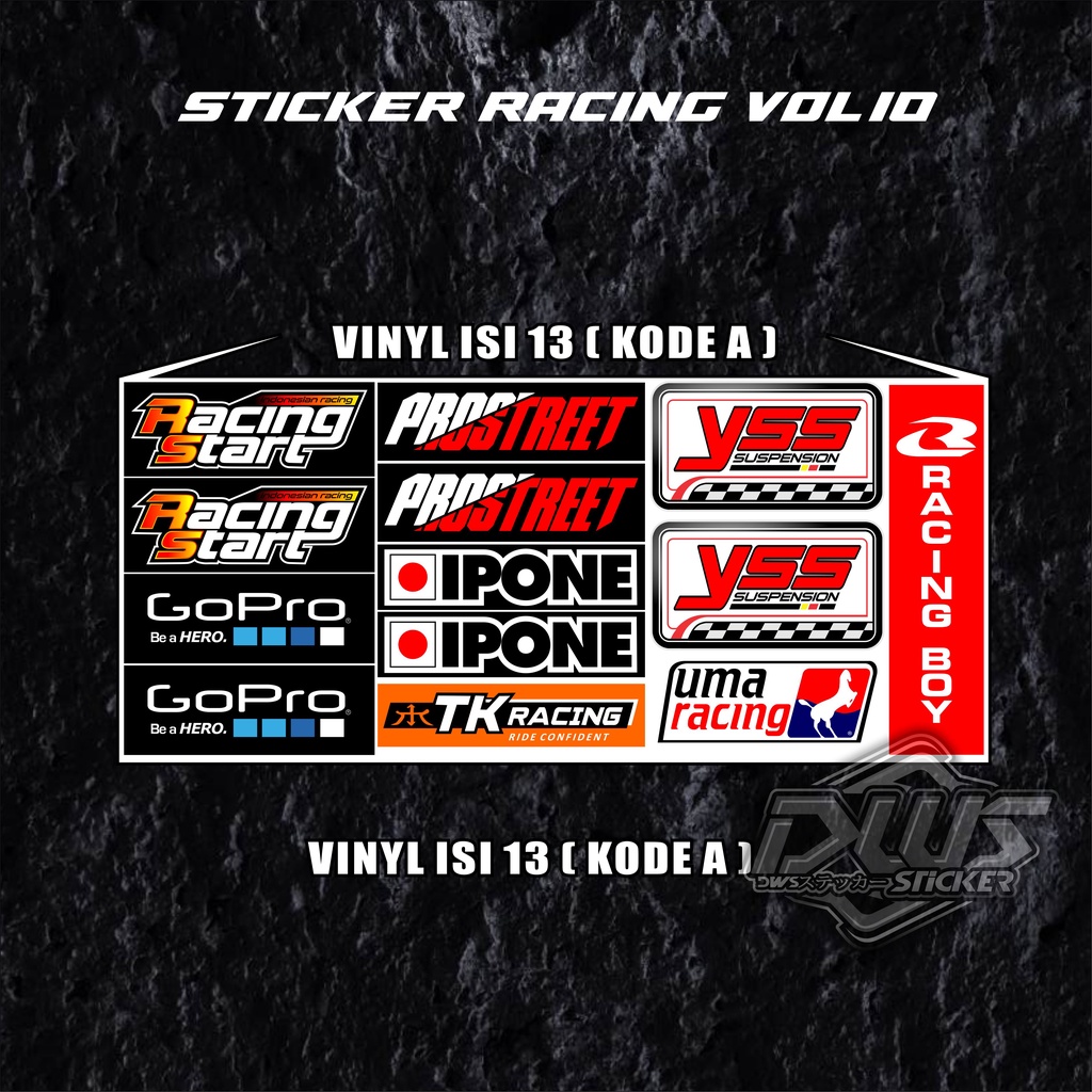 STICKER RACING / STIKER PACK / STIKER MOTOR / STICKER BALAP VOL.9