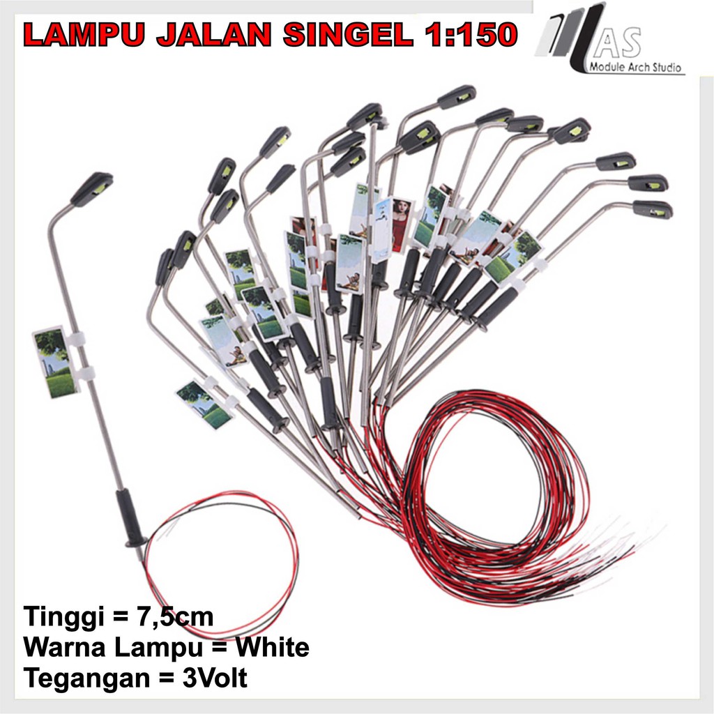 Maket Lampu Jalan Singel Nyala Skala 1:100 - 1:150 - 1:200