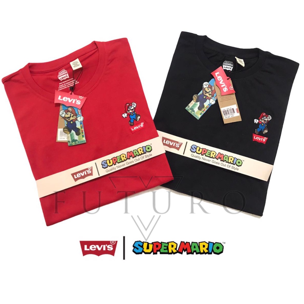 Kaos levis x mario bros pria wanita premium terbaru