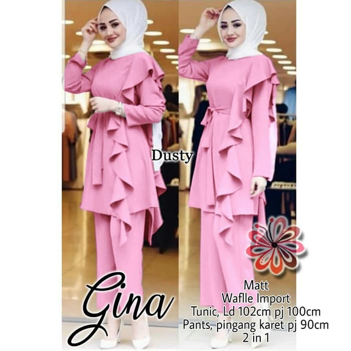 Set Gina Dusty [Gamis 0152] SGY Baju Gamis Wanita Terbaru