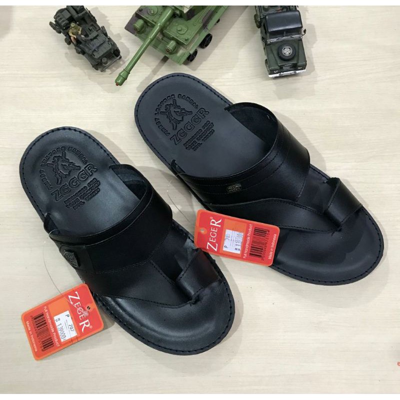 Sandal Jepit Kulit Asli Pria Zeger Original Sendal Jepit Kulit Cowok Laki Anti Slip 38-43 Bisa COD