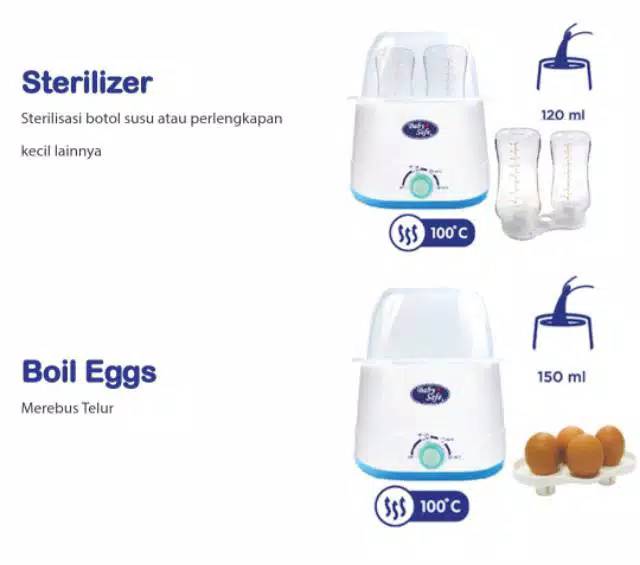 BABY SAFE - TWIN BOTTLE WARMER &amp; STERILIZER ( LB216 ) / STERIL BOTOL SUSU BAYI