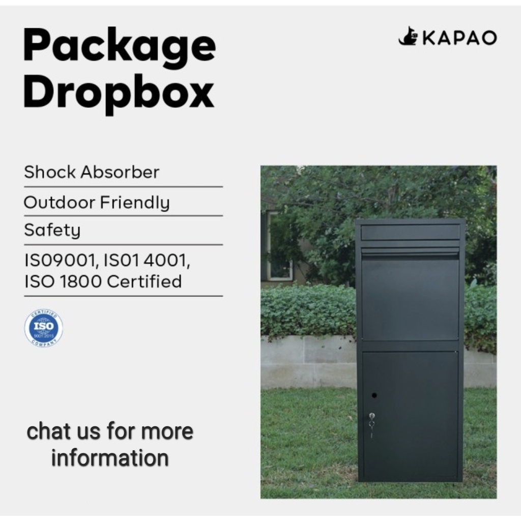 Kotak Paket dan surat black hitam Kapao tempat paket anti maling