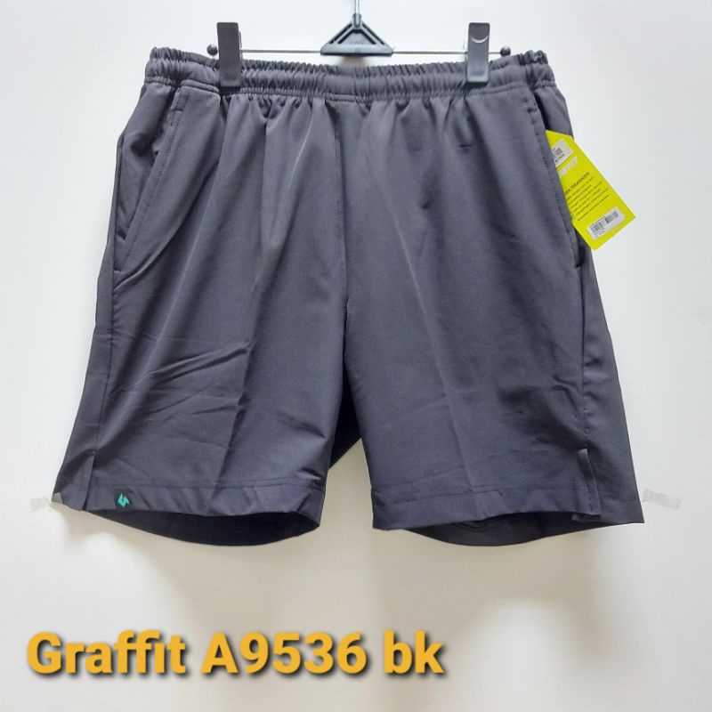 CELANA OLAHRAGA PENDEK GRAFFIT A9536 BLACK ORIGINAL