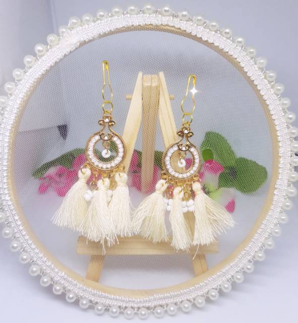 A145 Anting hijab juntai rumbai bohemia gold