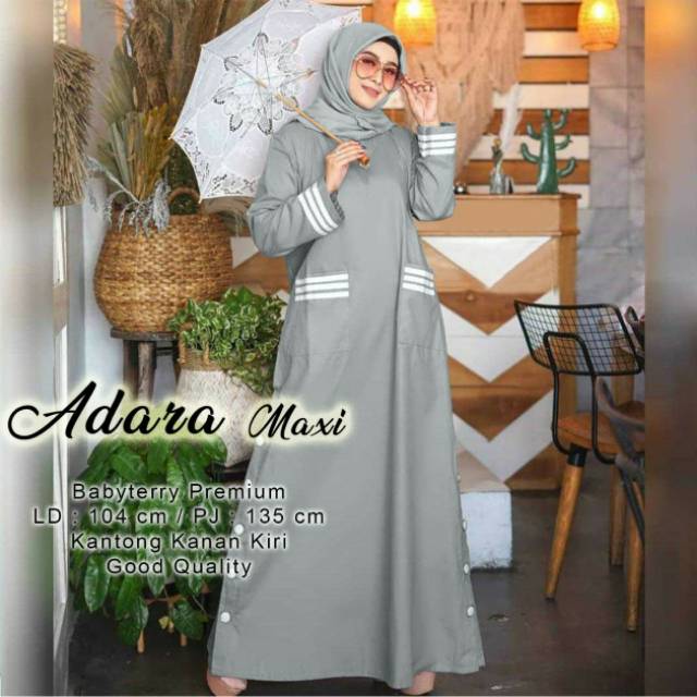 JY ADARA WINODY MAXY / MAXI ADARA / GAMIS POLOS WANITA / PAKAIAN MUSLIM