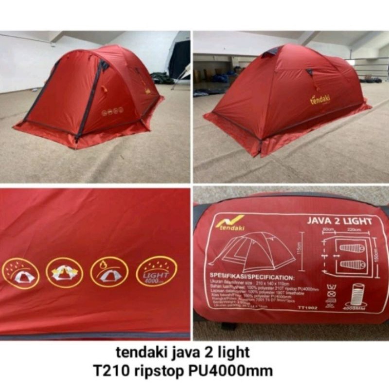 Tenda Camping / Tendaki Java 2 Light 2P Dome Alloy UL terlaris