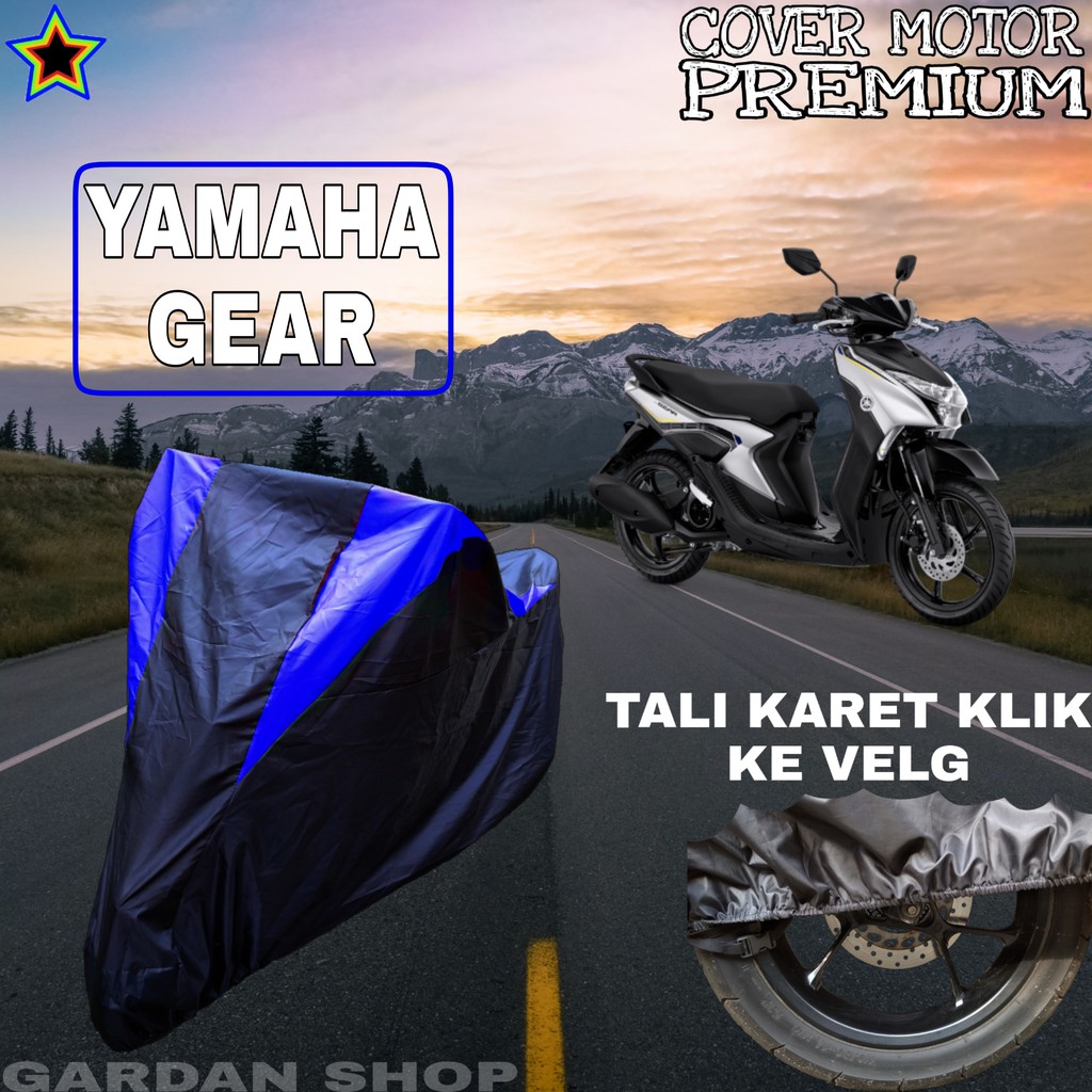 Sarung Motor YAMAHA GEER Hitam BIRU Body Cover Yamaha PREMIUM